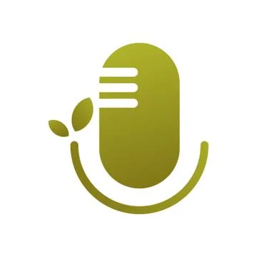 Leaf microphone vector design template illustration 스톡 일러스트