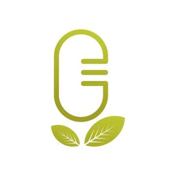 Leaf microphone vector design template illustration Stock Illustration