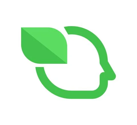 Leaf mind logo vector design template Stock Illustration