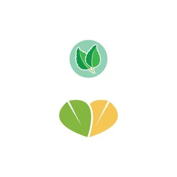 Leaf Mint Logo Template vector symbol Illustrazione stock
