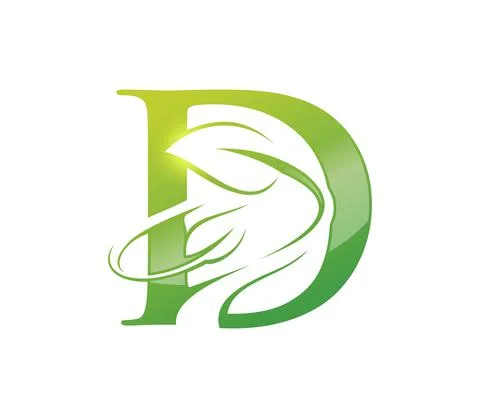 Leaf Monogram Initial Letter D Stock Illustration