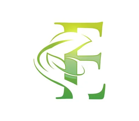 Leaf Monogram Initial Letter E Stock Illustration