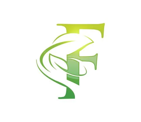 Leaf Monogram Initial Letter F Stock Illustration