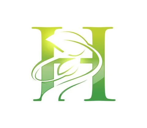 Leaf Monogram Initial Letter H Stock Illustration