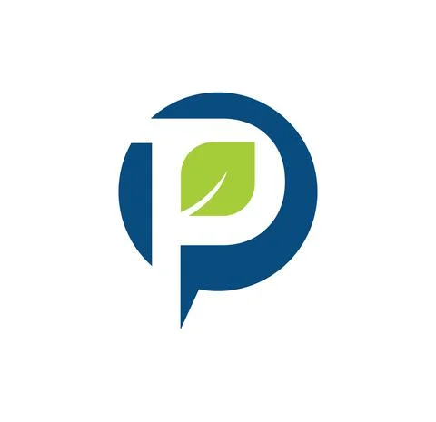 Leaf Monogram Initial Letter P Stock Illustration