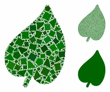 Leaf Mosaic Icon of Trembly Elements 스톡 일러스트