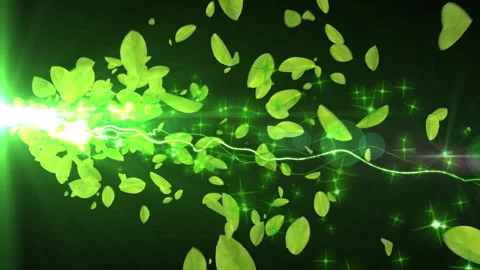 Leaf nature abstract glow light trail particle animation Stock Footage 147581428