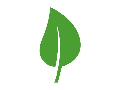 Leaf nature eco icon. Vector flat illustration of an asymmetric organic pla.. Stock Illustration
