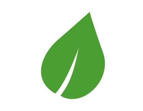 Leaf nature eco icon. Vector flat illustration of a vertical drop shaped le.. Stock Illustration