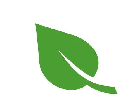 Leaf nature eco icon. Vector flat illustration of a perfect oval green leaf.. Stock Illustration