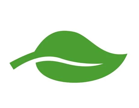 Leaf nature eco icon. Vector flat illustration of a horizontal smooth green.. Stock Illustration