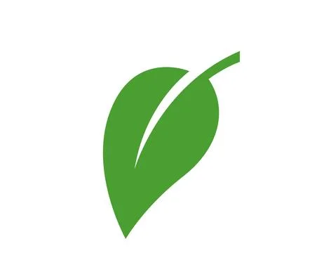 Leaf nature eco icon. Vector flat illustration of a dynamic green leaf with.. Stock Illustration