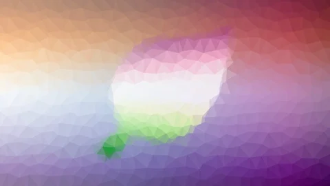 Leaf nature green tree dissolving techno tessellated looping moving triangles Video stock 109240669