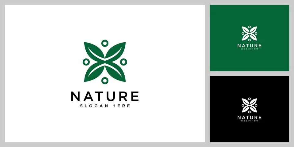 Leaf nature vector logo design Stock Illustration