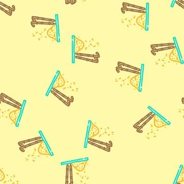 Leaf nordic walking poles vector seamless pattern Illustrazione stock