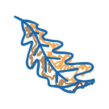 Leaf oak autumn icon doodle illustration Stock Illustration