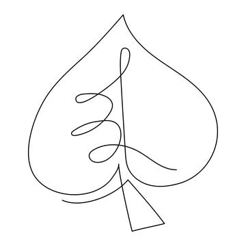 Leaf in one line art. Simple minimalist drawing of abstract spring foliage... Stock Illustration