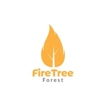 Leaf with orange fire flame logo design vector graphic symbol icon sign ill.. Stock Illustration