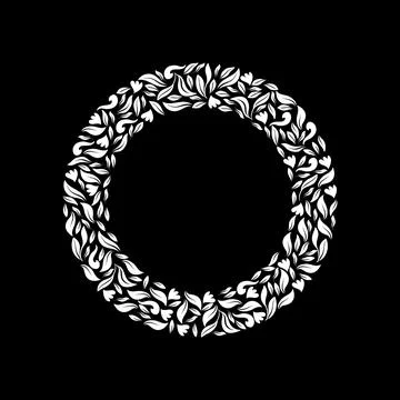 Leaf, Organic Image, Floral Composition Circle Shape Stock Illustration