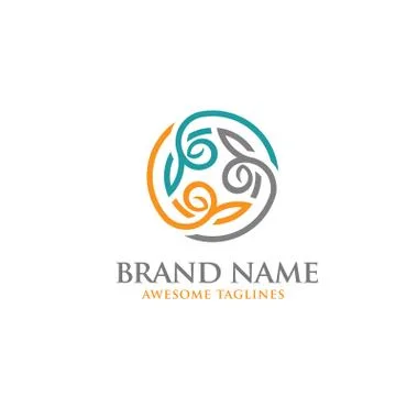 Leaf ornament logo vector, rug logo, decorations logo Stock Illustration