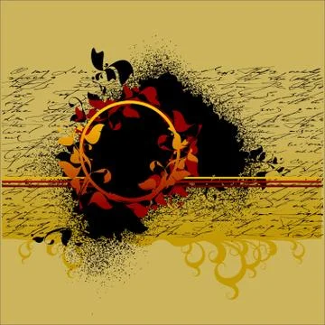 Leaf ornamental text Stock Illustration