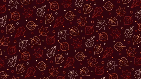 Leaf outline autumn background pattern Stock Footage 114424321