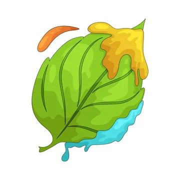 Leaf with paint illustration Illustrazione stock