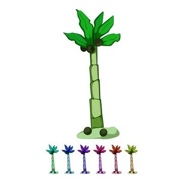 Leaf palm coconut cartoon vector graphic Stock Illustration