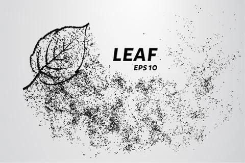 The leaf of the particles. The leaf is composed of circles and dots. Vector i Stock Illustration