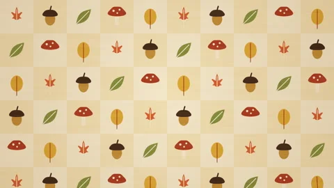 Leaf Pattern Autumn Retro Wallpaper Background Loop Stock Footage 347360539