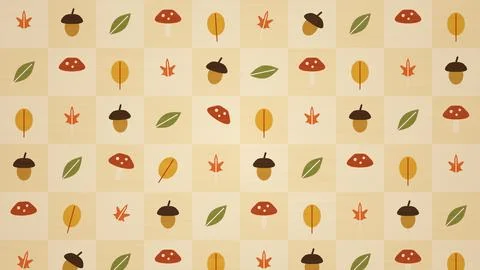 Leaf Pattern Autumn Retro Wallpaper Background Stock Illustration