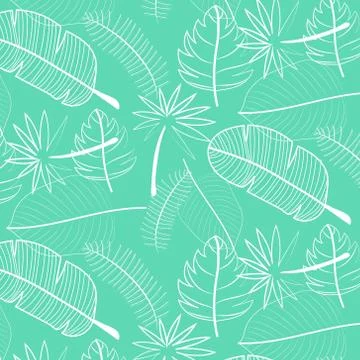 Leaf Pattern Background. Hand Drawn Vector Illustration. 스톡 일러스트