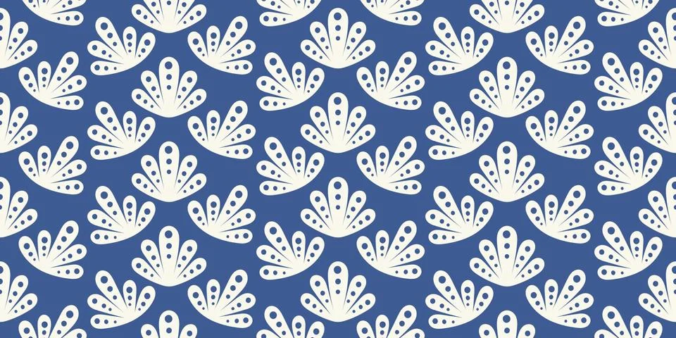 Leaf pattern border design. Vector seamless repeat banner of geometric leaves. Stock Illustration