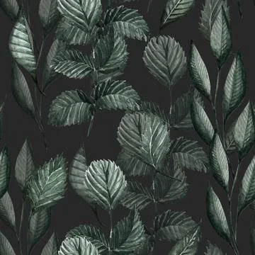 Leaf pattern dark Illustrazione stock