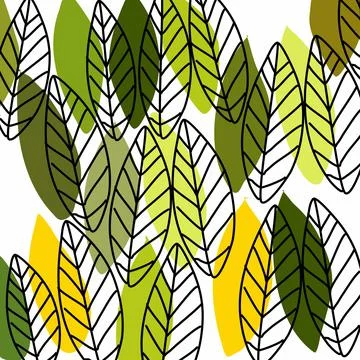 Leaf pattern hand drawn vector Illustrazione stock