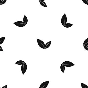 Leaf pattern seamless black Illustrazione stock
