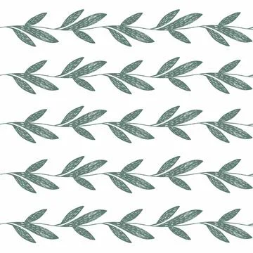 Leaf, pattern, seamless, nature, plant, vector, tree, fern, illustration, leaves Stock Illustration