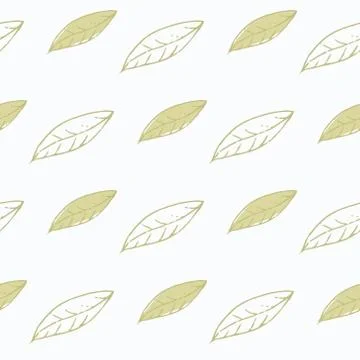 Leaf pattern seamless on a white Stock Illustration