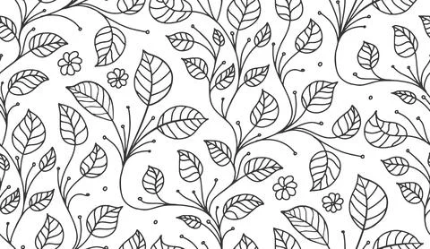 Leaf pattern vector background. Textile decor ornament. Seamless texture retro 库存插图