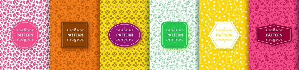 Leaf patterns. Flower tea background, floral organic frame, ornament for green Stock Illustration