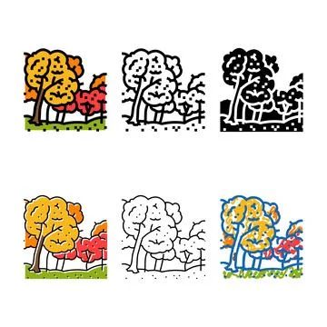 Leaf peeping autumn pack color icon vector Stock Illustration