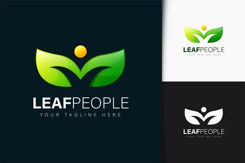 Leaf people logo design Stock Illustration