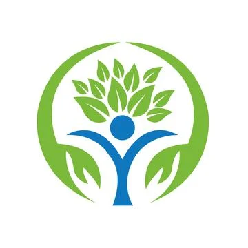Leaf people logo template vector icon design Illustrazione stock