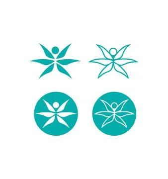 Leaf People Vector Sign Stock Illustration