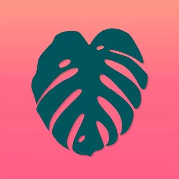 Leaf of philodendron, modern background. Stock Illustration