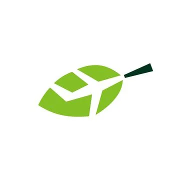 A leaf plane logo Stock Illustration