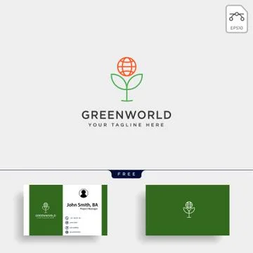 Leaf planet nature simple logo template vector illustration icon element 스톡 일러스트