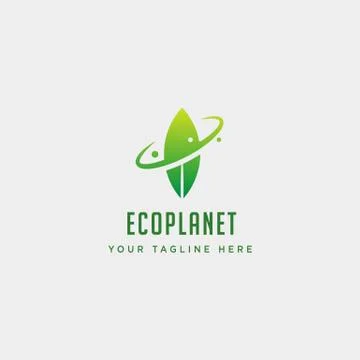 Leaf planet nature simple logo template vector illustration icon element 스톡 일러스트