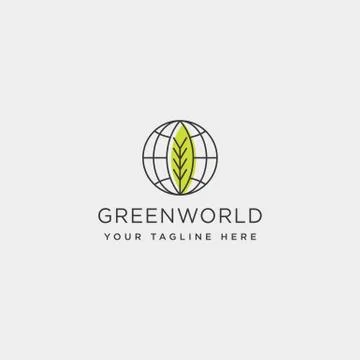 Leaf planet nature simple logo template vector illustration icon element Stock Illustration