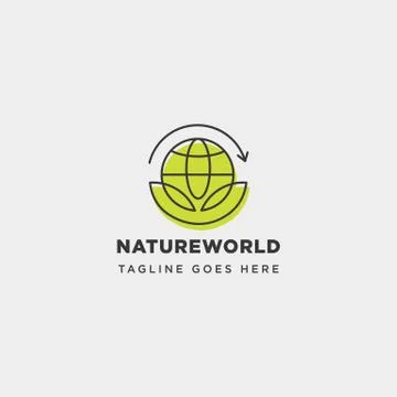 Leaf planet nature simple logo template vector illustration icon element Stock Illustration